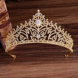 Корона позолоченная с фианитами и кристаллами арт.AR0422